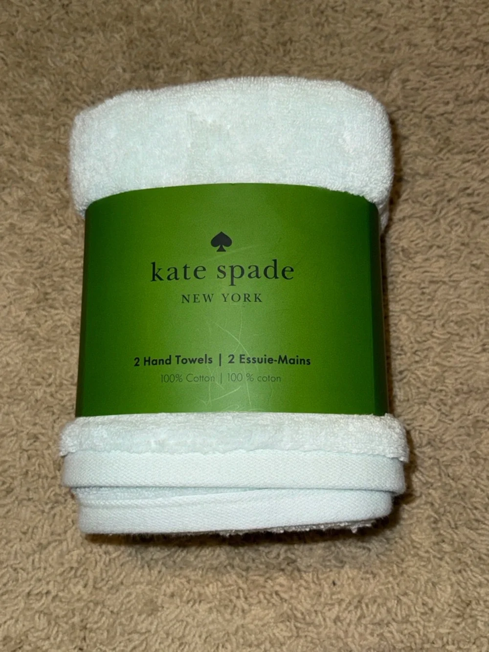 kate spade Cotton Hand Towels - Light Turquoise
